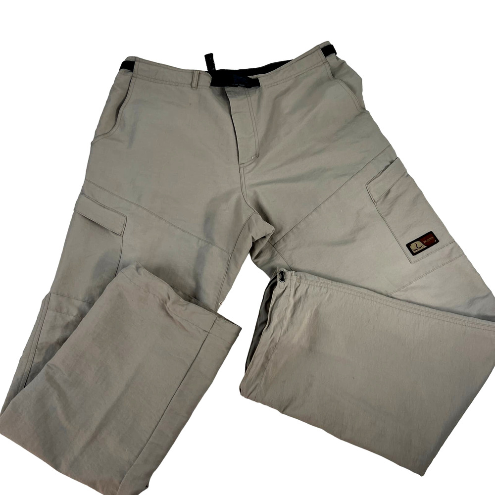 PRANA Belted Beige Nylon Cargo Hiking Pants 32 31‎